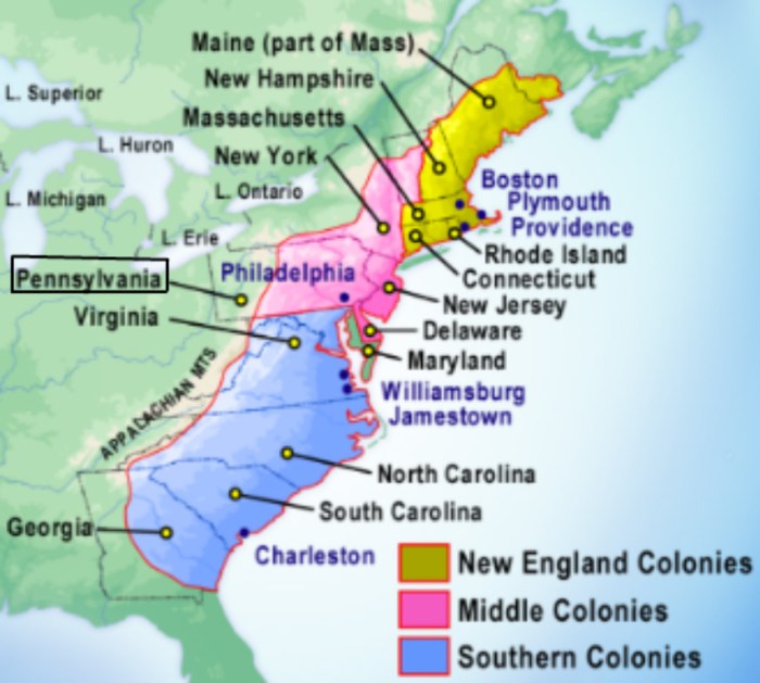 Great lakes 13 colonies map