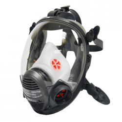 A negative pressure respirator brings