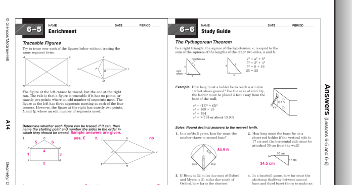 Pythagorean theorem study guide answer key