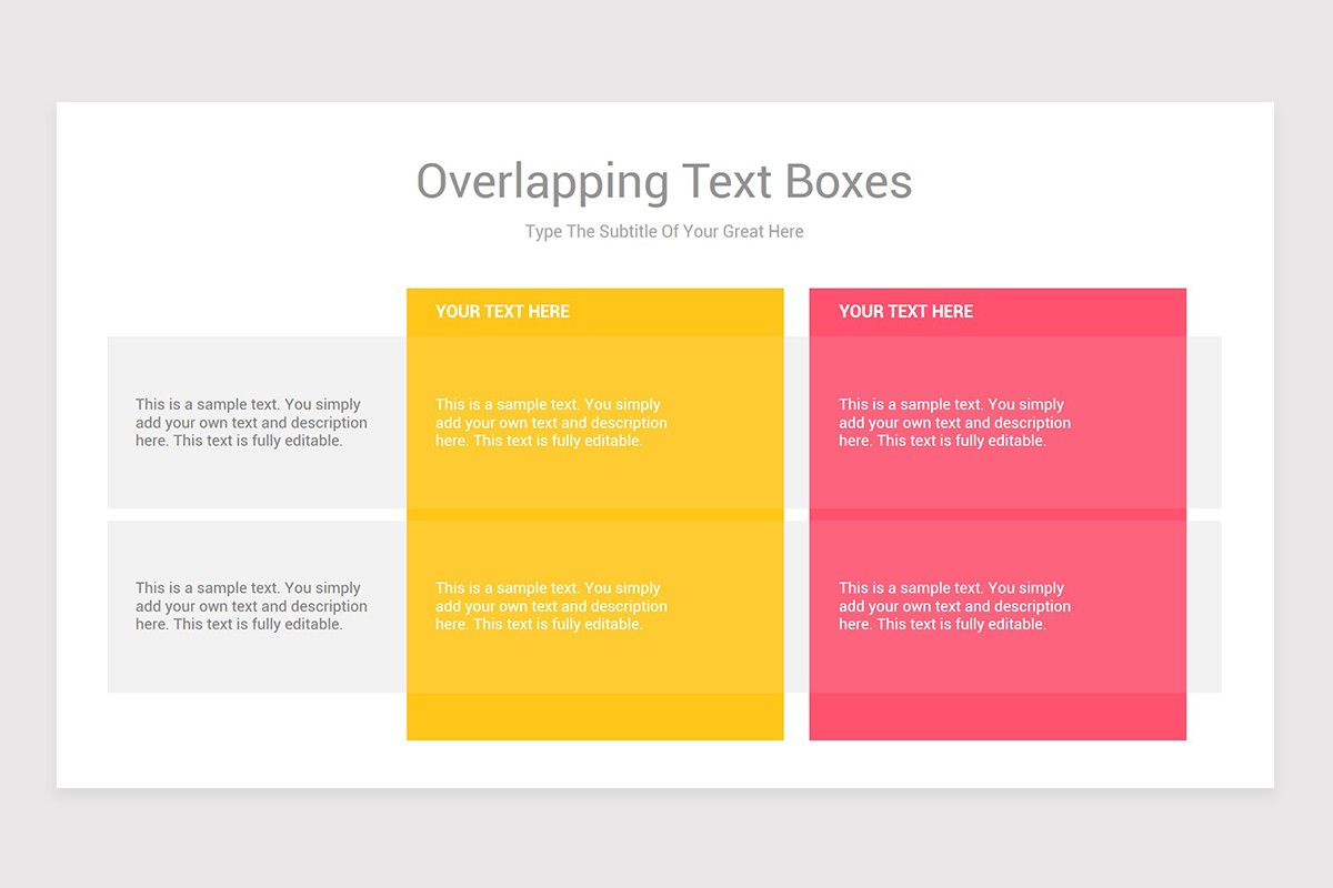 Google slides two columns text box