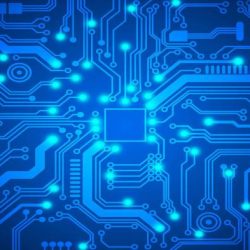 Computer electronic circuit on a small plate