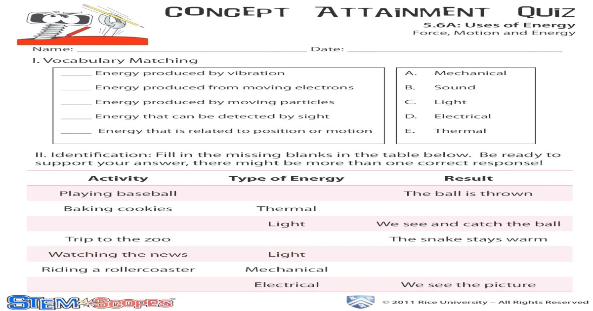 Concept attainment quiz answer key accelerate learning